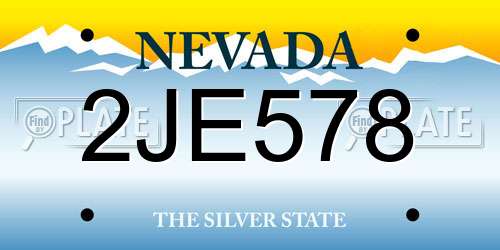 2JE578 Nevada License Plate