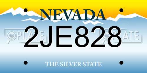 2JE828 Nevada License Plate