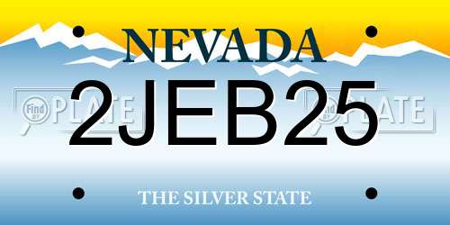 2JEB25 Nevada License Plate