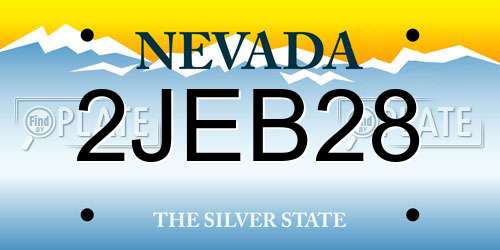2JEB28 Nevada License Plate