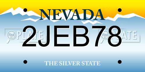 2JEB78 Nevada License Plate