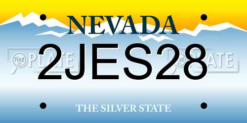 2JES28 Nevada License Plate