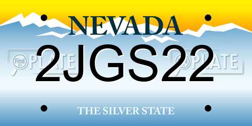 2JGS22 Nevada License Plate