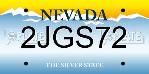 2JGS72 Nevada License Plate