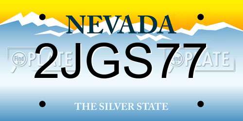 2JGS77 Nevada License Plate