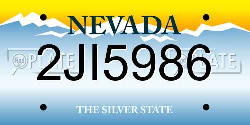 2JI5986 Nevada License Plate