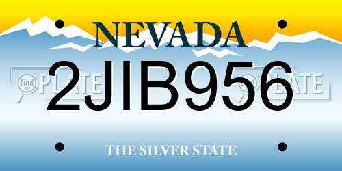 2JIB956 Nevada License Plate
