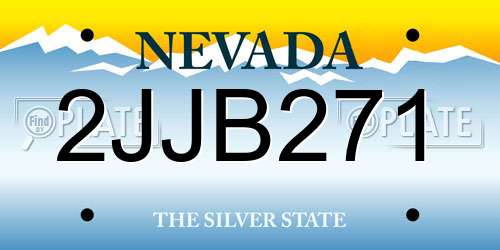 2JJB271 Nevada License Plate