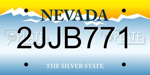 2JJB771 Nevada License Plate