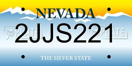 2JJS221 Nevada License Plate