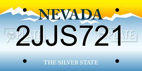 2JJS721 Nevada License Plate