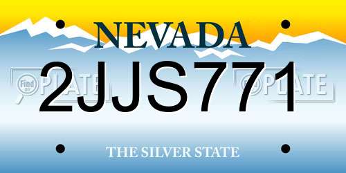 2JJS771 Nevada License Plate