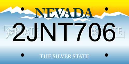 2JNT706 Nevada License Plate