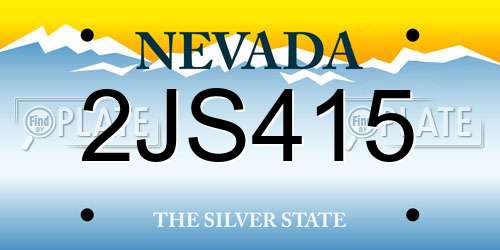 2JS415 Nevada License Plate