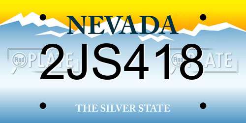 2JS418 Nevada License Plate