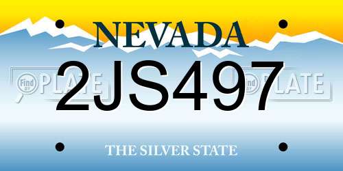2JS497 Nevada License Plate