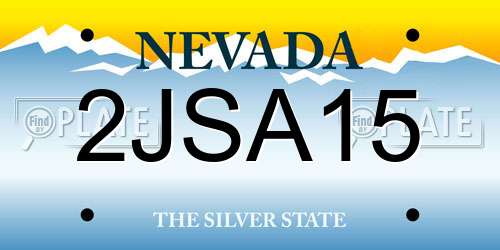 2JSA15 Nevada License Plate