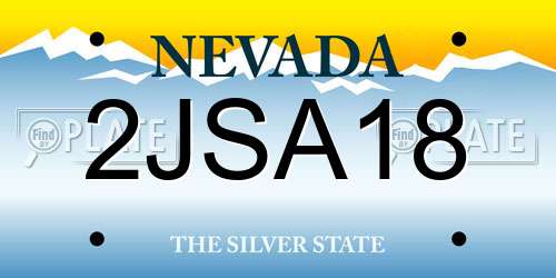 2JSA18 Nevada License Plate