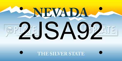 2JSA92 Nevada License Plate