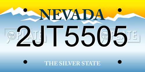 2JT5505 Nevada License Plate