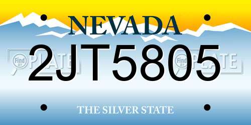 2JT5805 Nevada License Plate