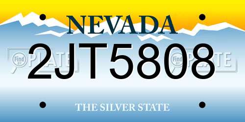 2JT5808 Nevada License Plate
