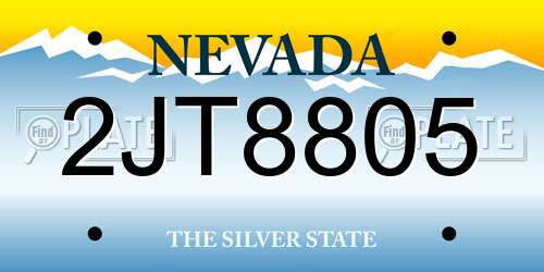 2JT8805 Nevada License Plate