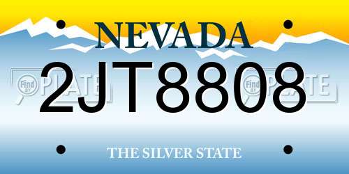 2JT8808 Nevada License Plate