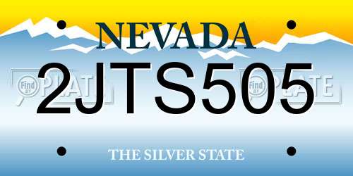 2JTS505 Nevada License Plate