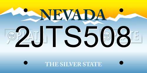 2JTS508 Nevada License Plate