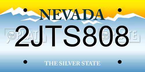 2JTS808 Nevada License Plate