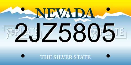 2JZ5805 Nevada License Plate