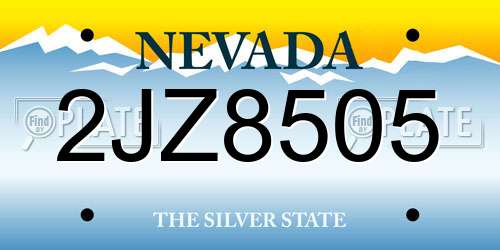 2JZ8505 Nevada License Plate