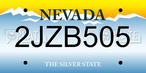 2JZB505 Nevada License Plate