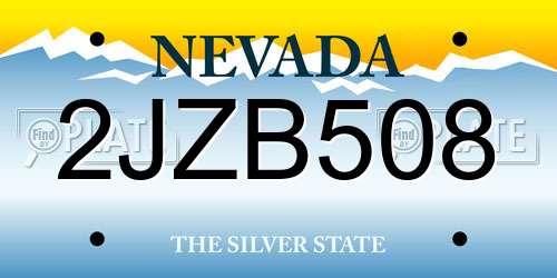 2JZB508 Nevada License Plate