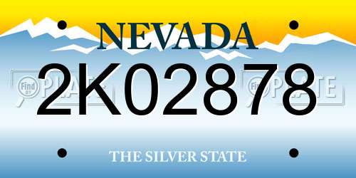 2K02878 Nevada License Plate