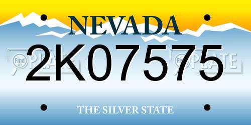 2K07575 Nevada License Plate