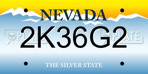 2K36G2 Nevada License Plate