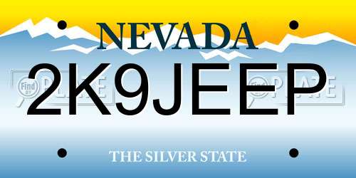2K9JEEP Nevada License Plate