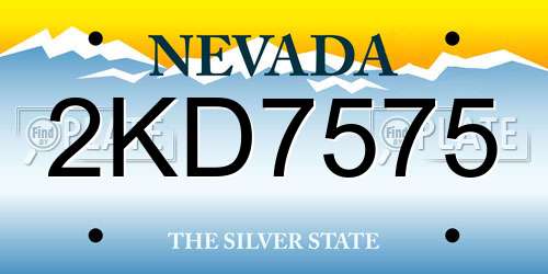 2KD7575 Nevada License Plate