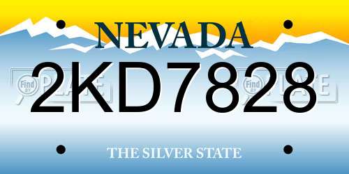 2KD7828 Nevada License Plate
