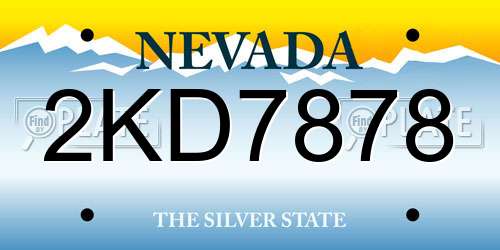 2KD7878 Nevada License Plate