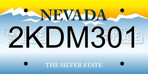 2KDM301 Nevada License Plate