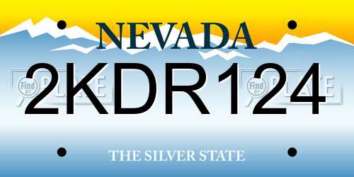 2KDR124 Nevada License Plate