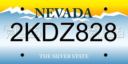 2KDZ828 Nevada License Plate