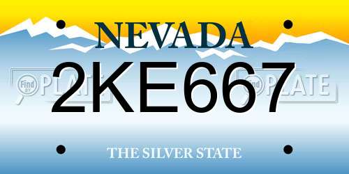 2KE667 Nevada License Plate