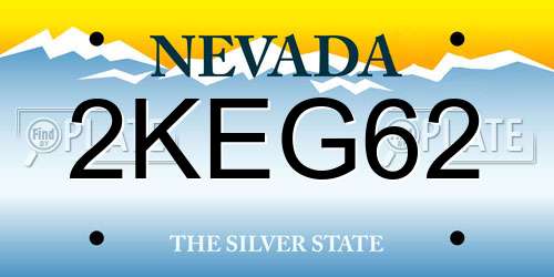2KEG62 Nevada License Plate