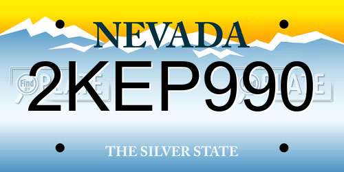 2KEP990 Nevada License Plate