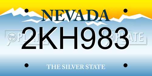2KH983 Nevada License Plate