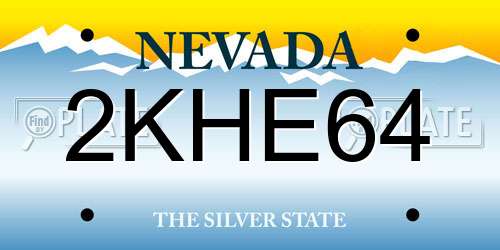 2KHE64 Nevada License Plate